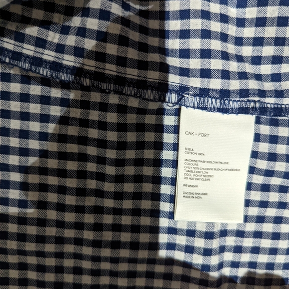 BNWT OAK + FORT Estate Blue Gingham Two Piece Set 100% Cotton - Picture 10 of 11